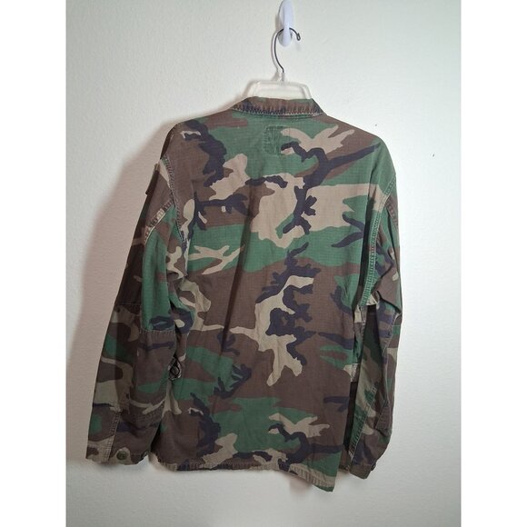 Army Military Fatigues Jacket Woodland Print Men's Size Large Regular Grunge Y2K - Picture 2 of 8